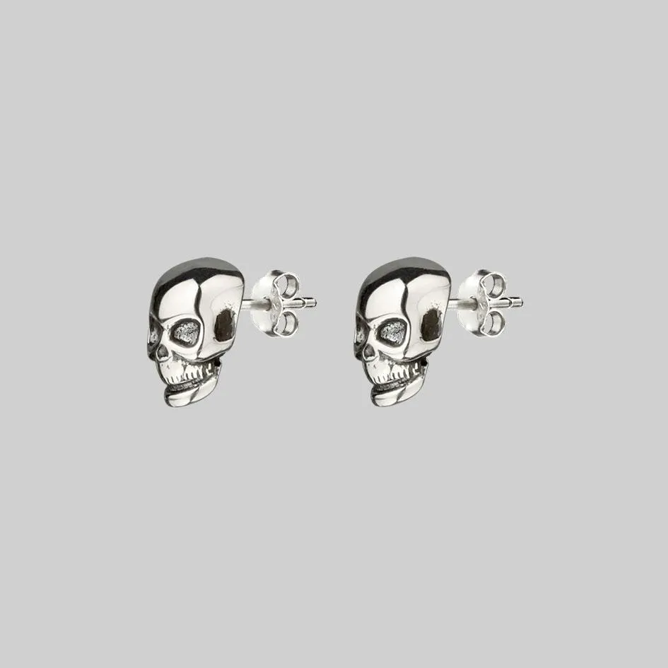 EDIE. Tiny Sterling Silver Skull Studs