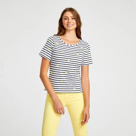 Embroidered Lemon Stripe Top