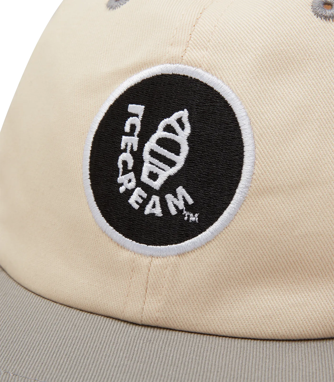 EMBROIDERED LOGO CAP - IVORY/GREY