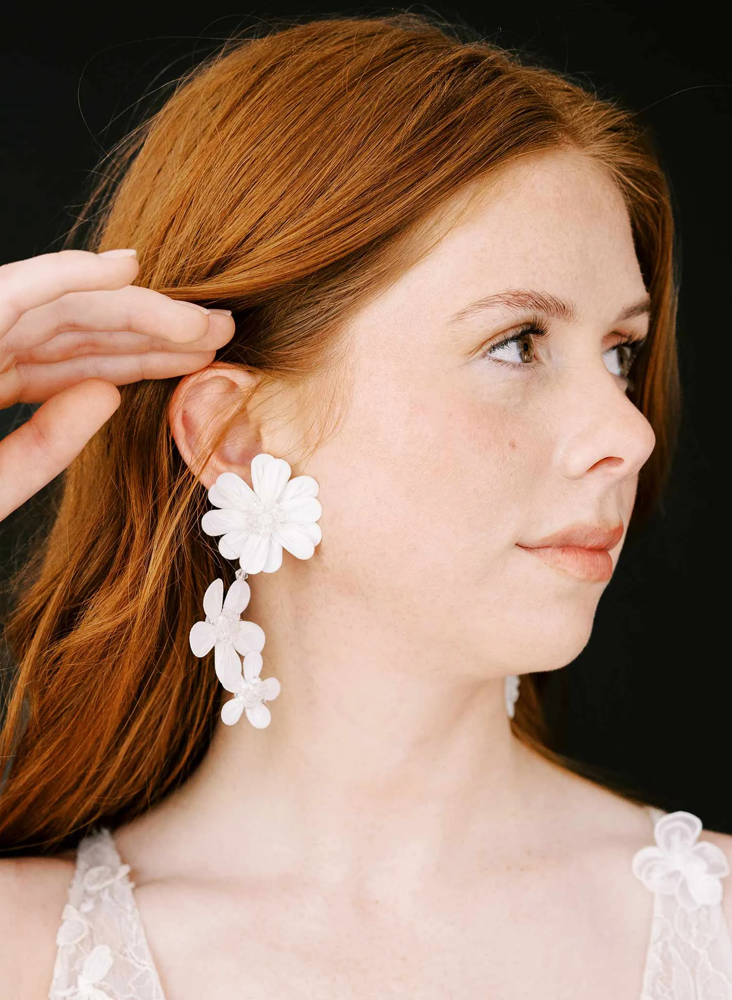 Embroidered primrose blossom earrings - Style #2424