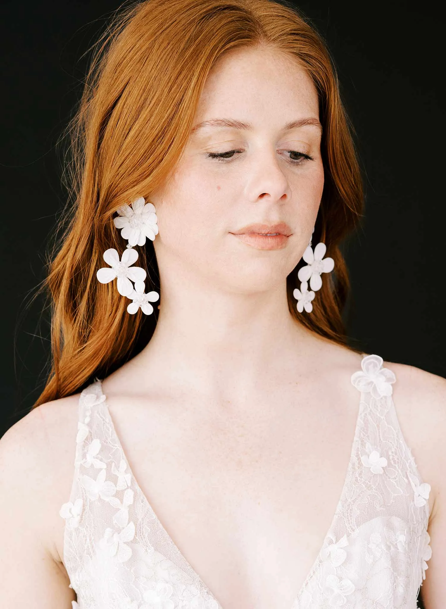 Embroidered primrose blossom earrings - Style #2424