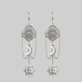 EQUINOX. Celestial Path Chain Hoop Earrings - Silver