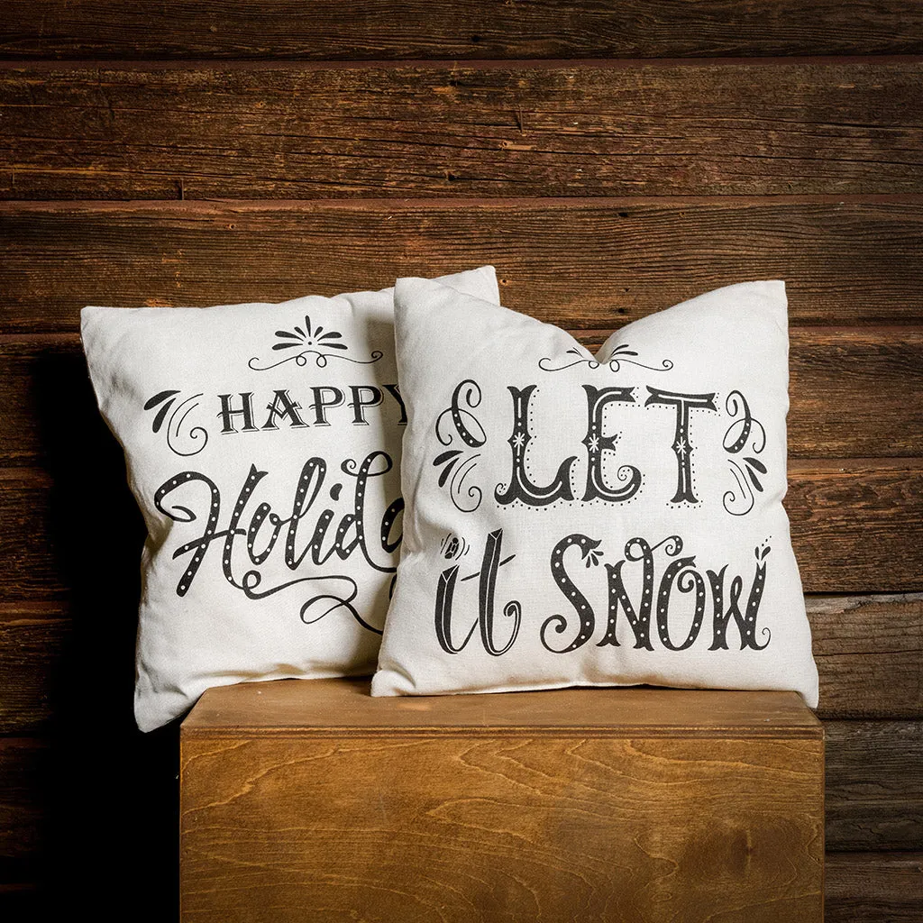 Farmhouse Chic Set of 2 Holiday Accent Pillows