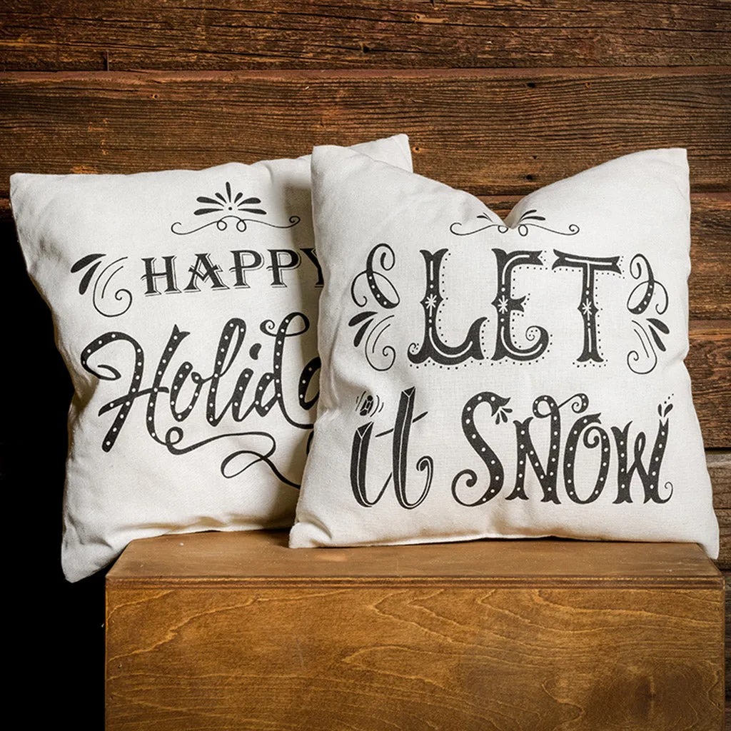 Farmhouse Chic Set of 2 Holiday Accent Pillows