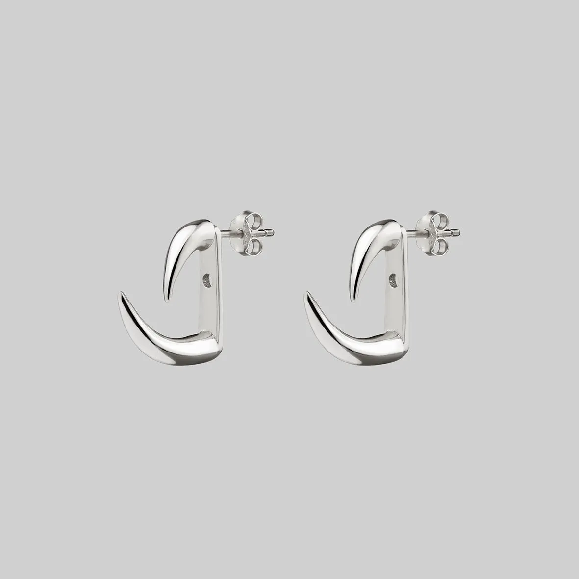 FAWN 2. Two Claw Talon Earrings - Silver