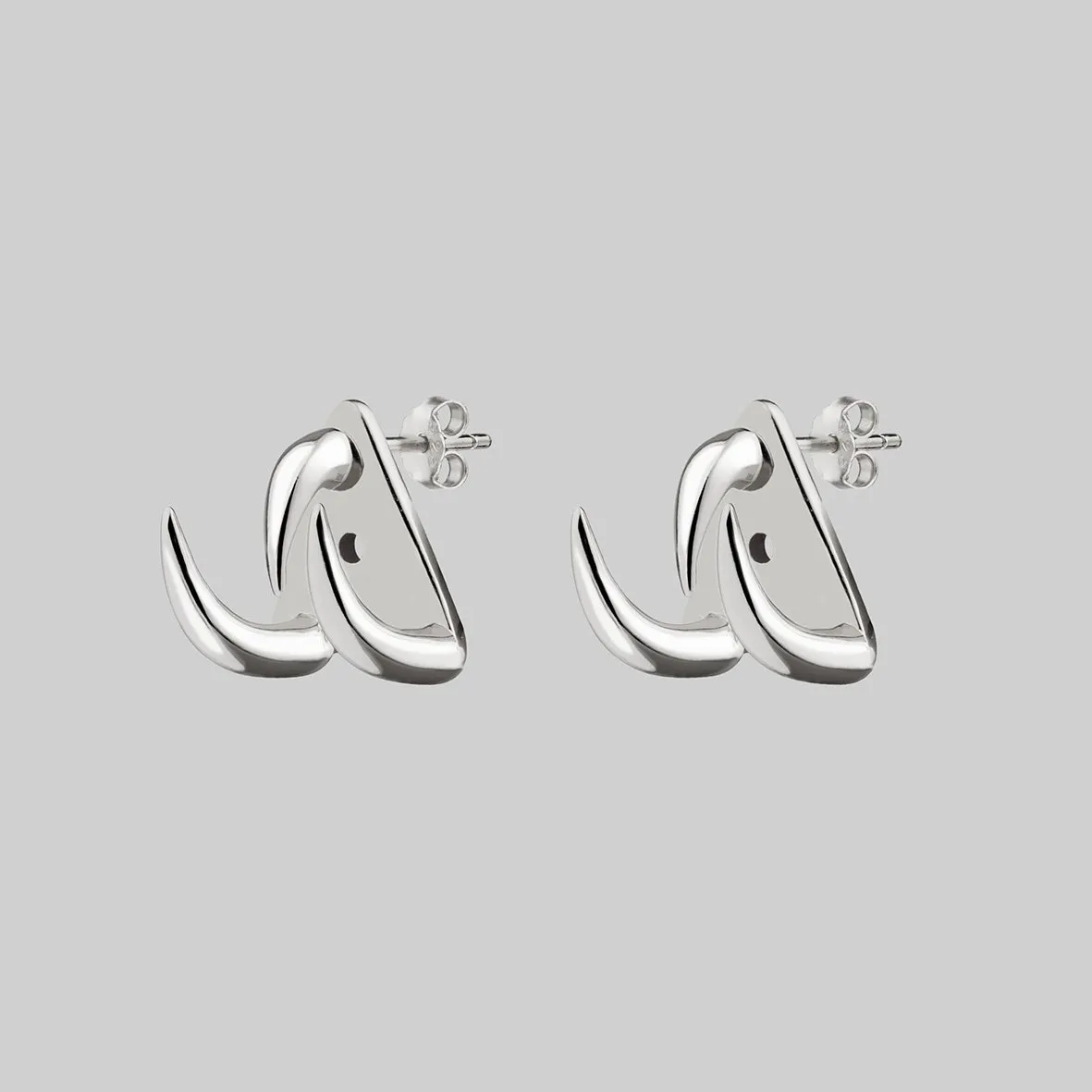 FAWN 3. Three Claw Talon Earrings - Silver