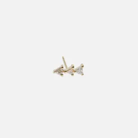 Flat Back Diamond Trio Stud Earring