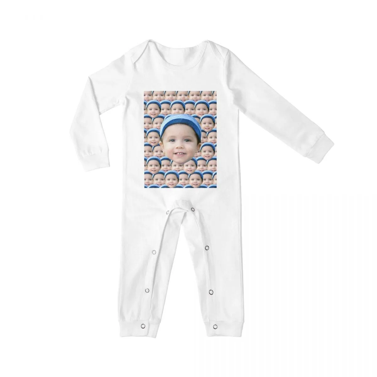 #For 6M-2T-Custom Seamless Face Baby Long Sleeve Rompers 100% Organic Cotton Jumpsuit One-piece Coverall and Layette Set