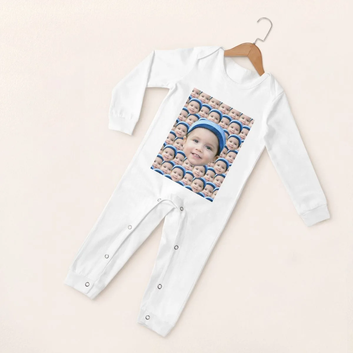 #For 6M-2T-Custom Seamless Face Baby Long Sleeve Rompers 100% Organic Cotton Jumpsuit One-piece Coverall and Layette Set