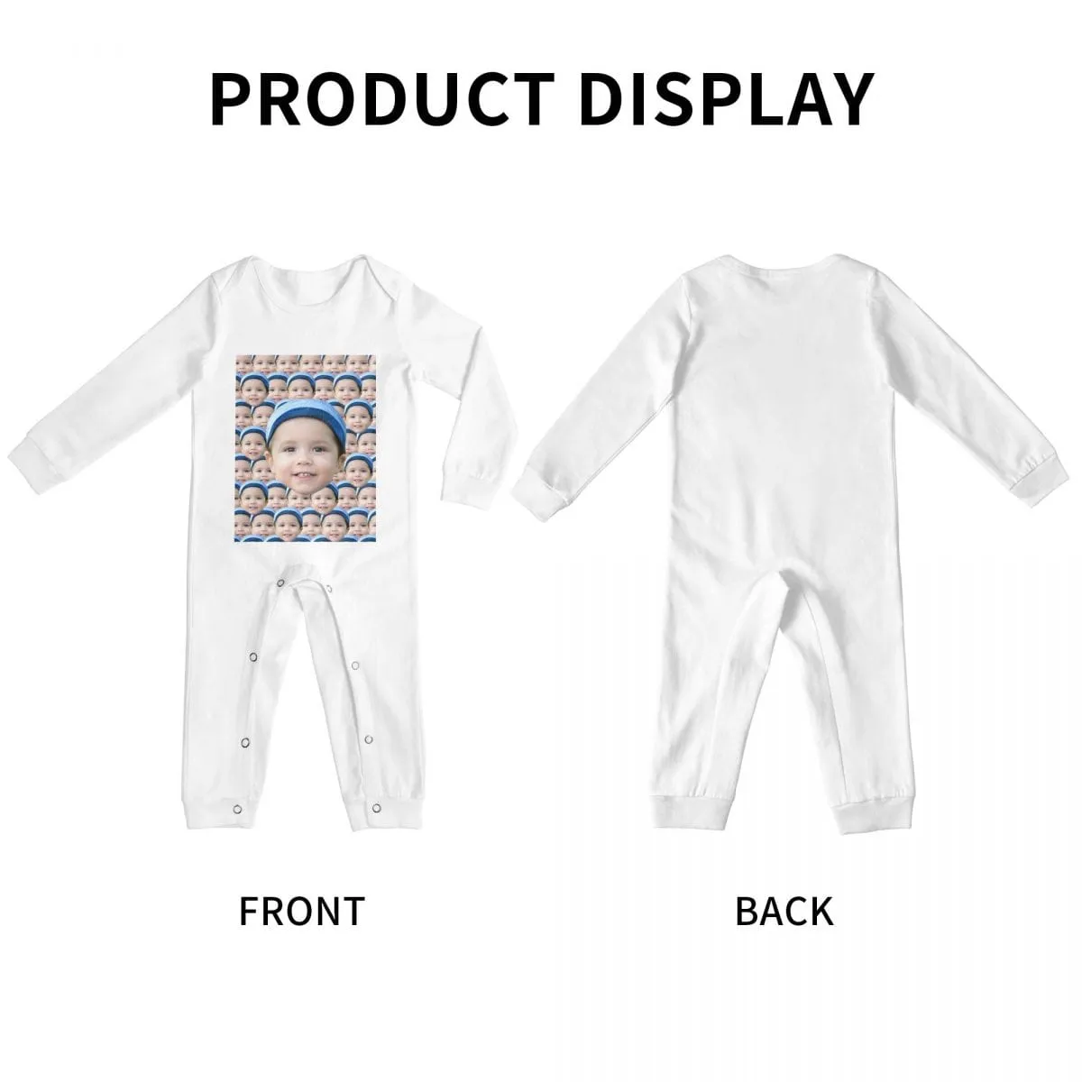 #For 6M-2T-Custom Seamless Face Baby Long Sleeve Rompers 100% Organic Cotton Jumpsuit One-piece Coverall and Layette Set