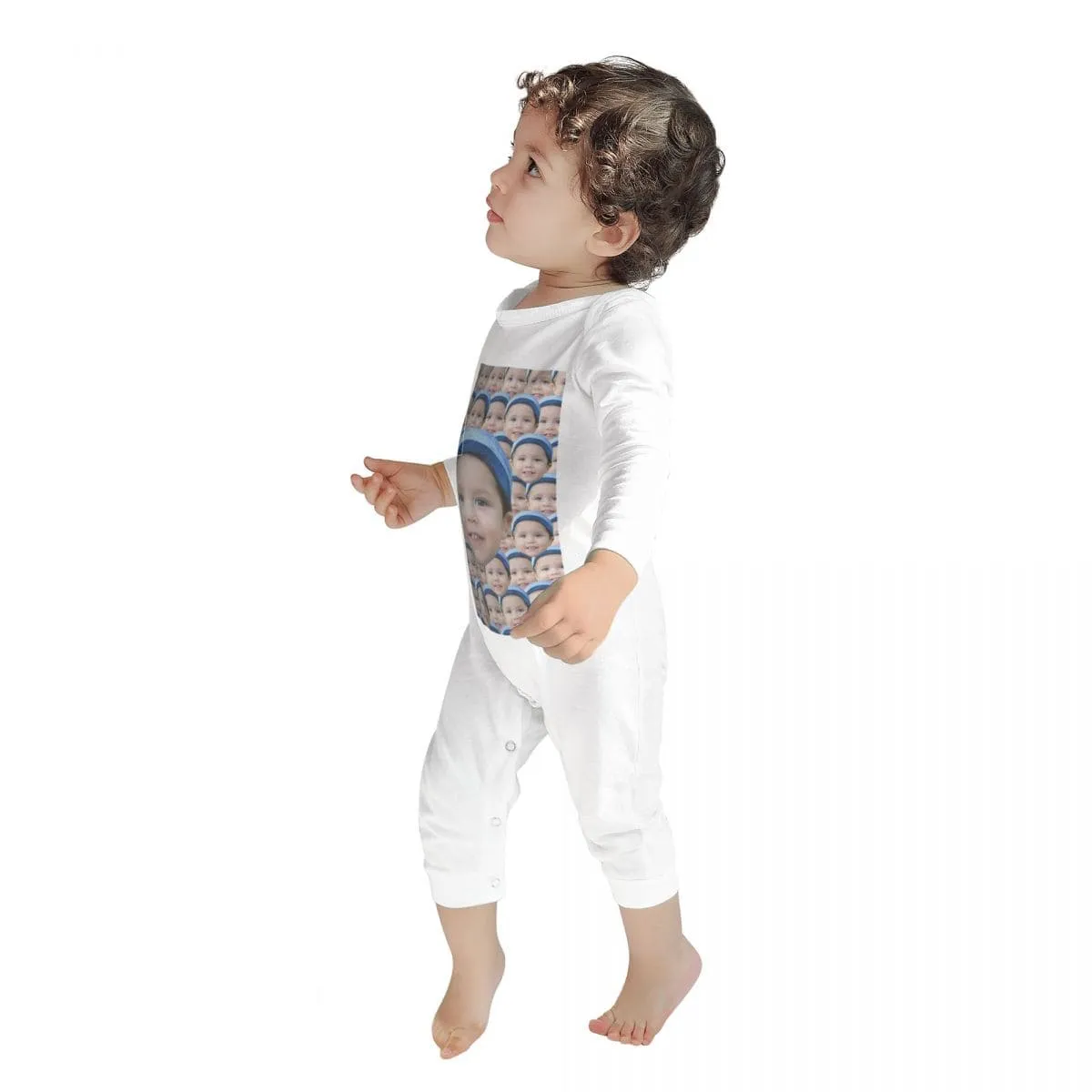 #For 6M-2T-Custom Seamless Face Baby Long Sleeve Rompers 100% Organic Cotton Jumpsuit One-piece Coverall and Layette Set