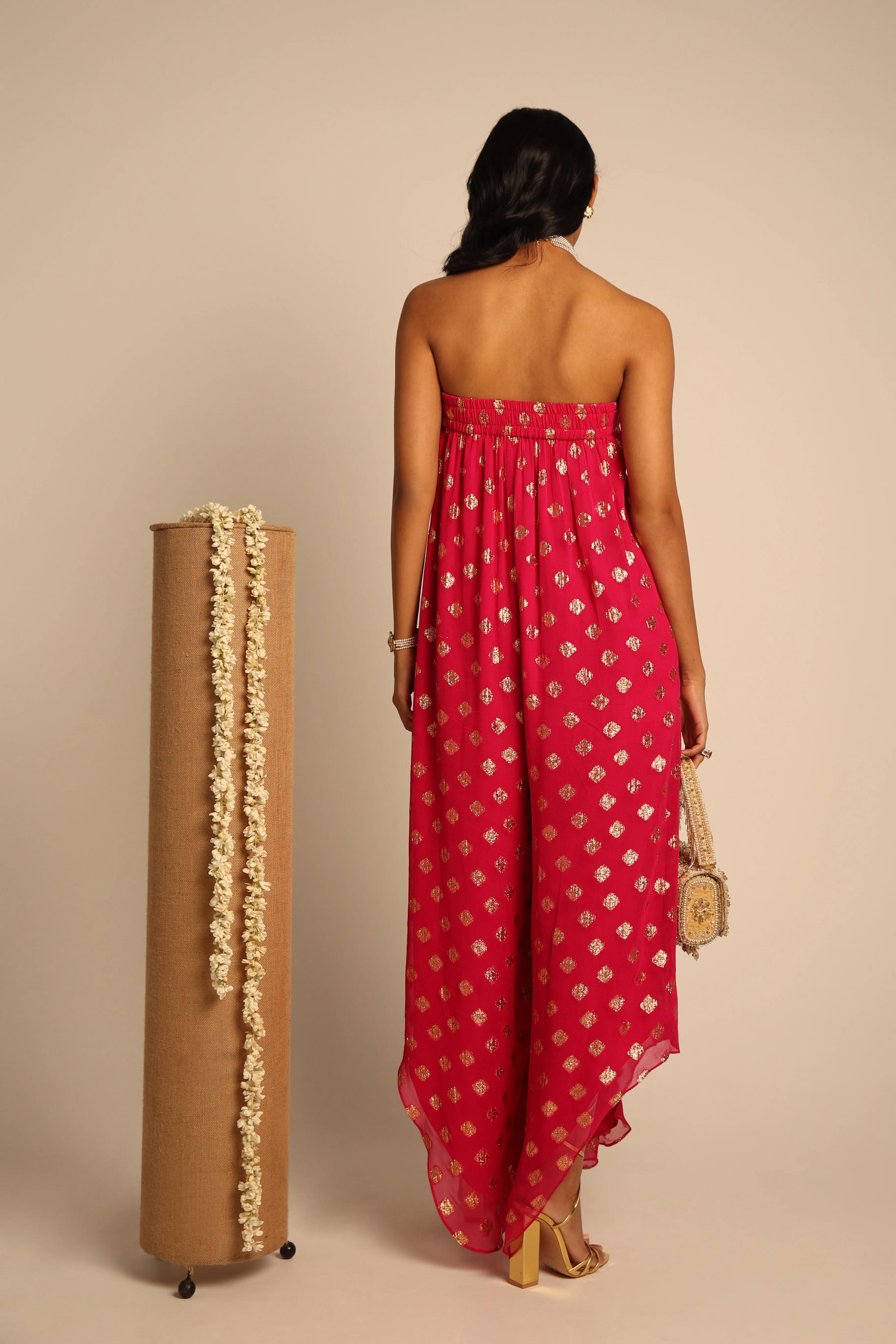 Fuchsia Embroidered Jumpsuit