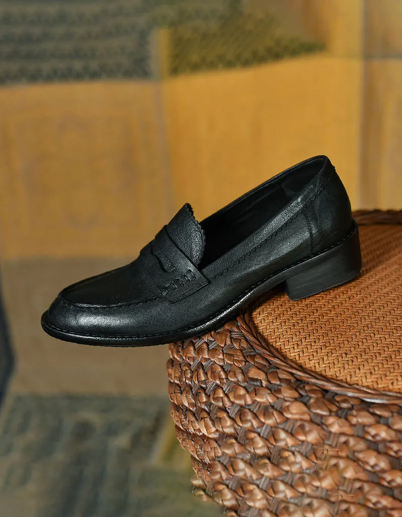 Genuine Leather Handmade Oxford Loafers for Women