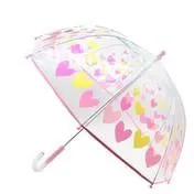 Girl's Clear Heart Print 17" Umbrella