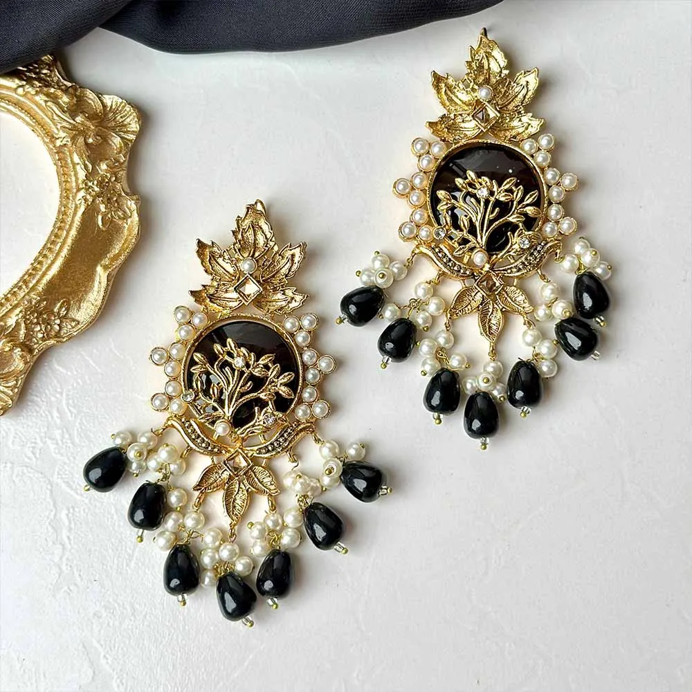 Gulaal Earrings (Black)