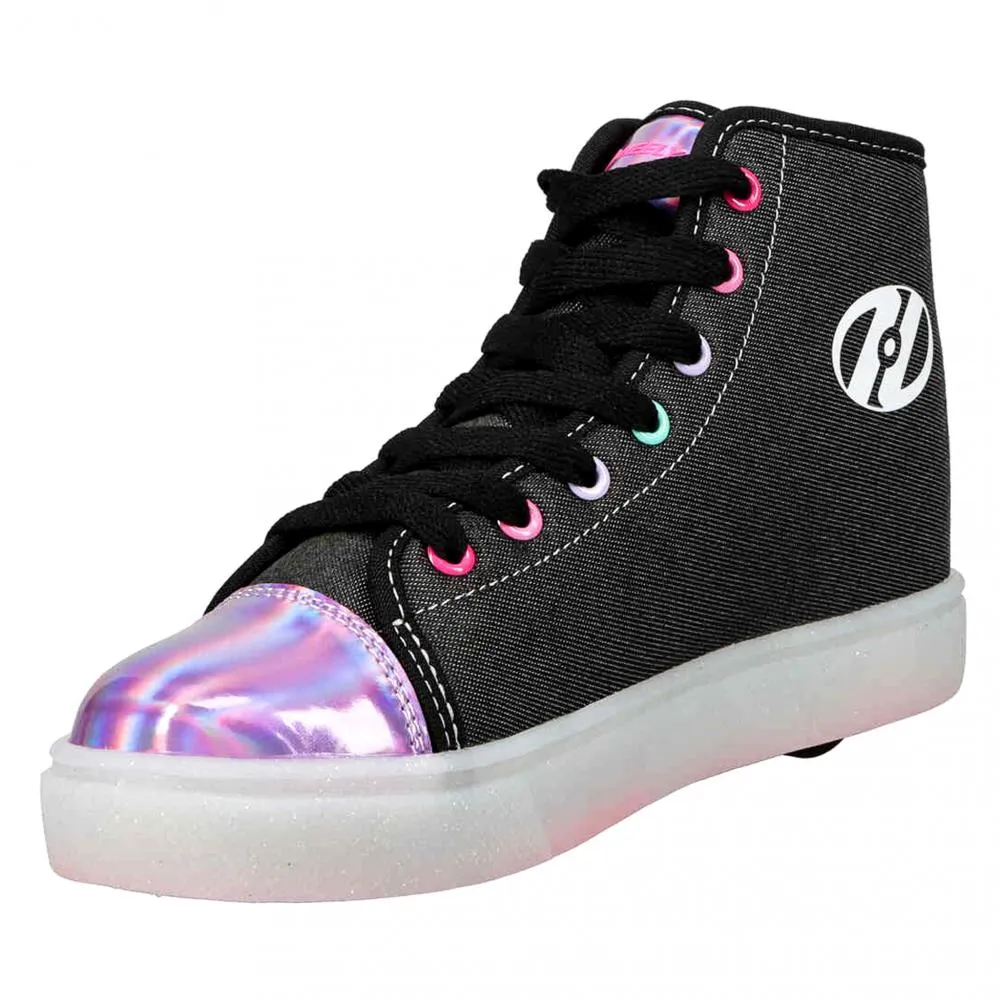 Heelys Veloz Black Neon Pink & Rainbow