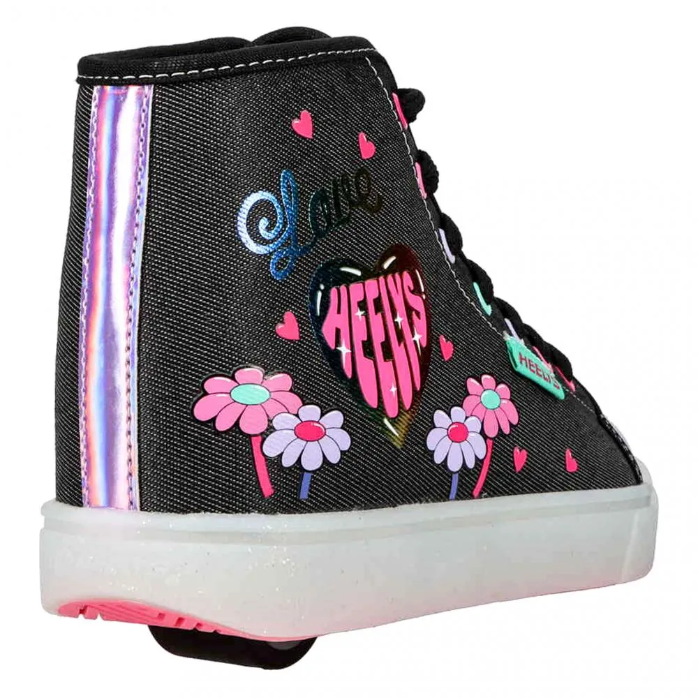 Heelys Veloz Black Neon Pink & Rainbow