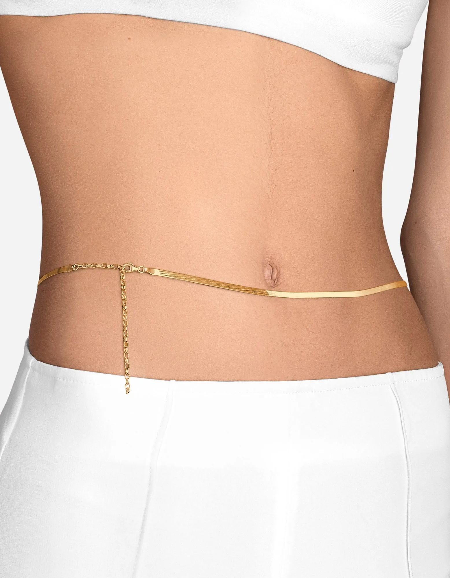 Herringbone Waist Chain, Gold Vermeil