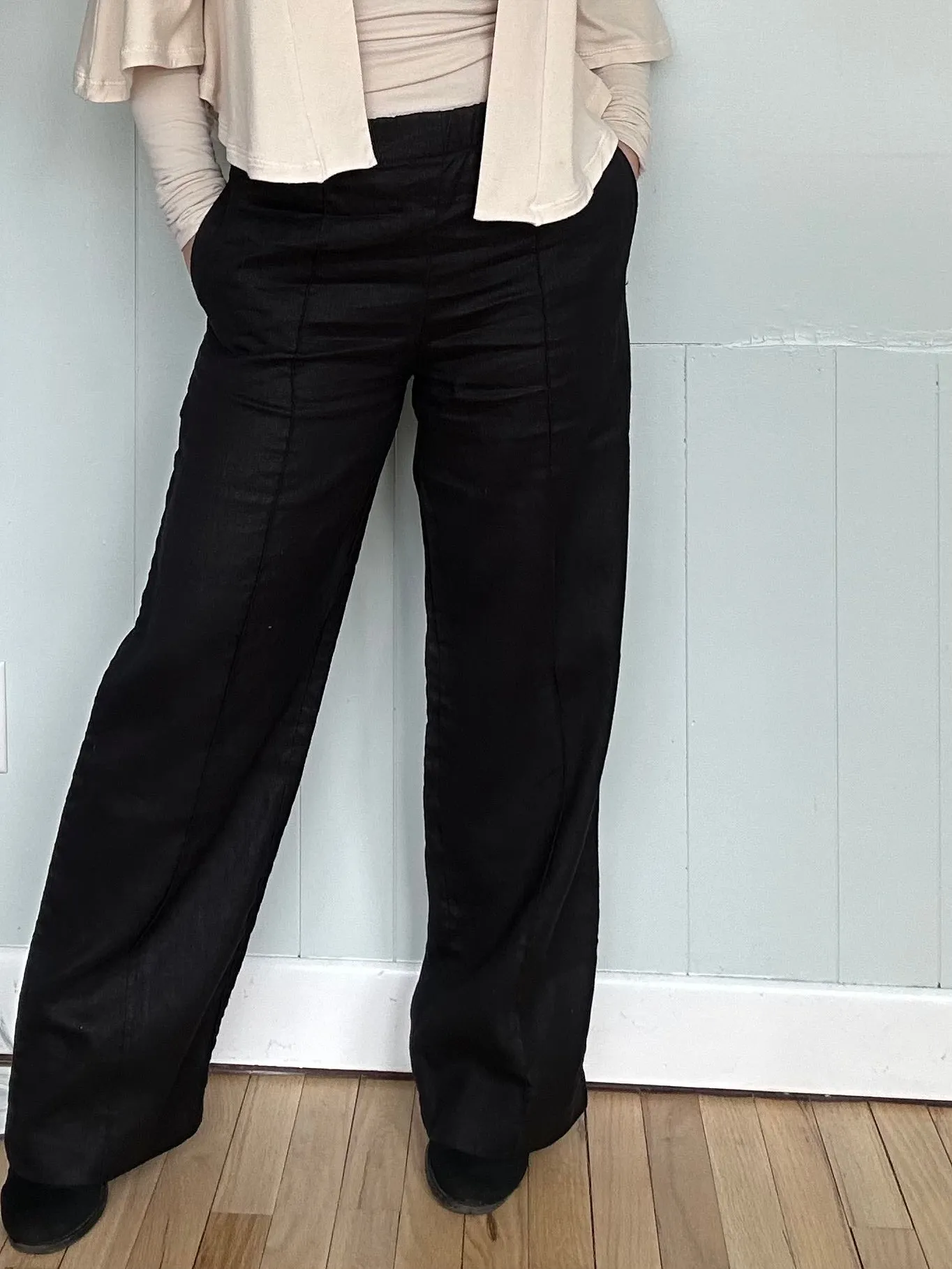 High Waisted Linen Pants with Pocket