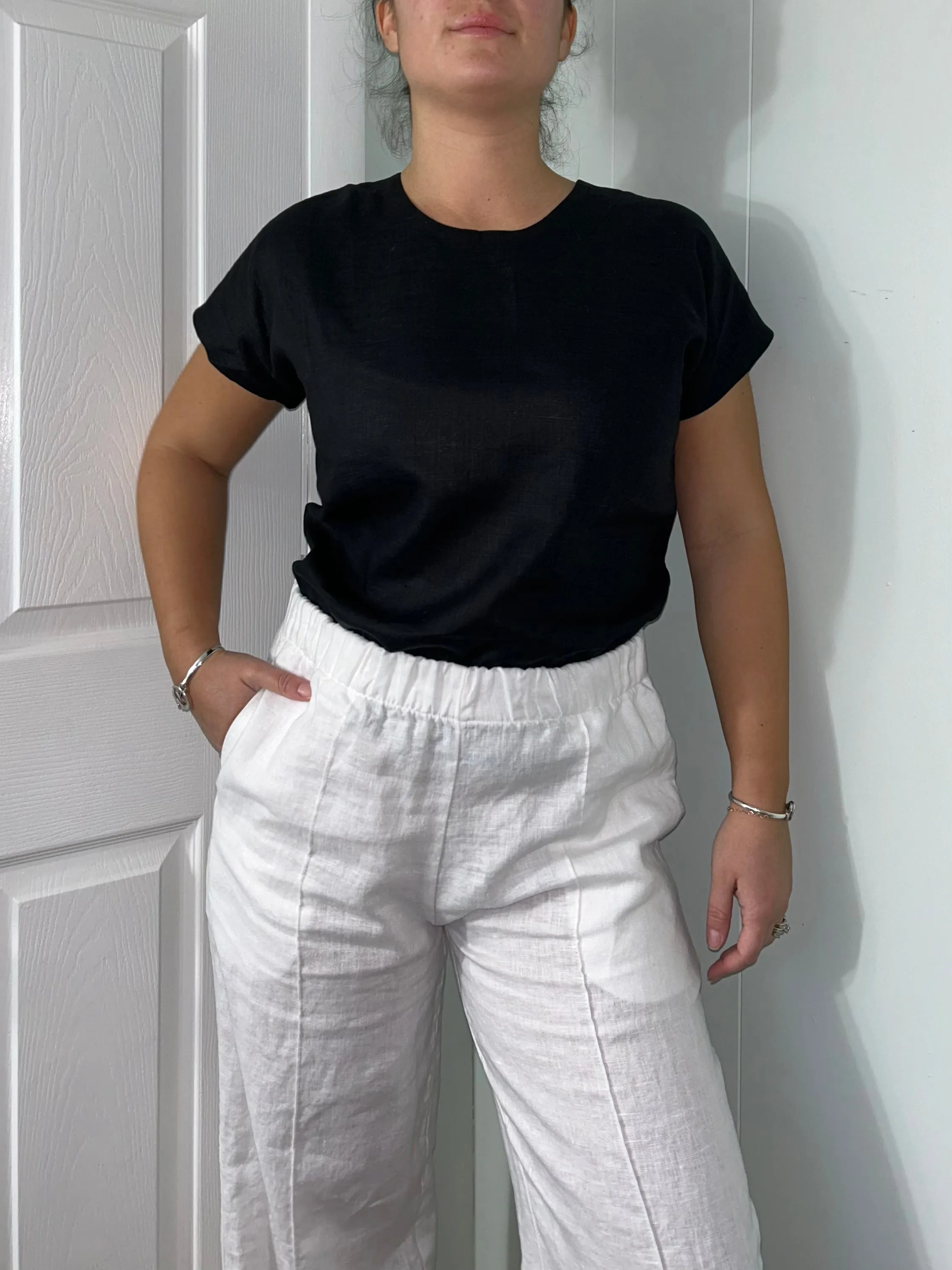 High Waisted Linen Pants with Pocket