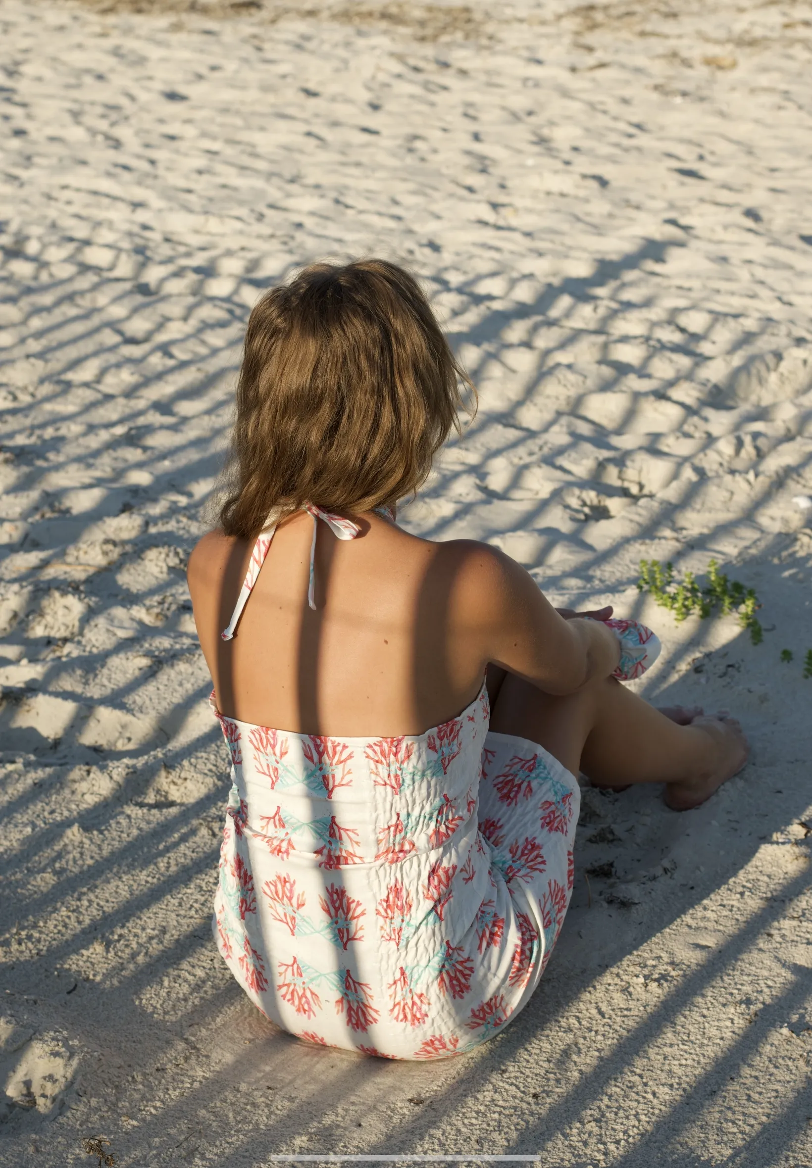 Hot pink and Blue coral print scrunchie dress