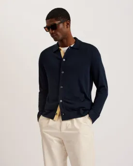 Jeorg Ls Regular Button Through Shirt Navy