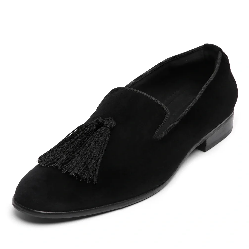 Joma - Black Velvet Tassel Slip-On