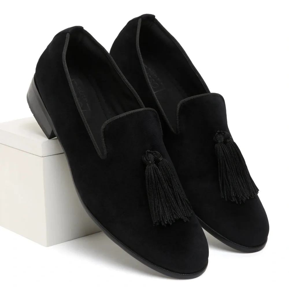 Joma - Black Velvet Tassel Slip-On