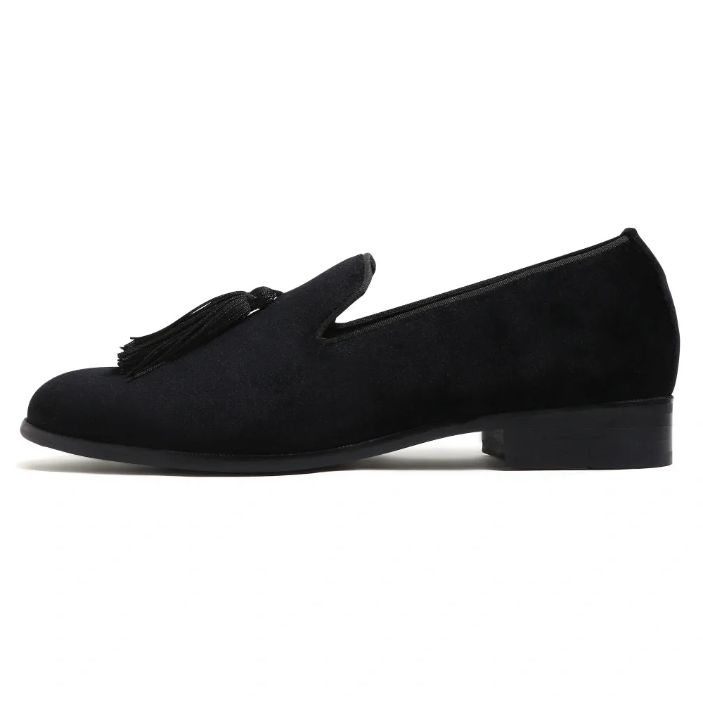 Joma - Black Velvet Tassel Slip-On