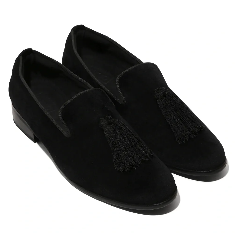 Joma - Black Velvet Tassel Slip-On