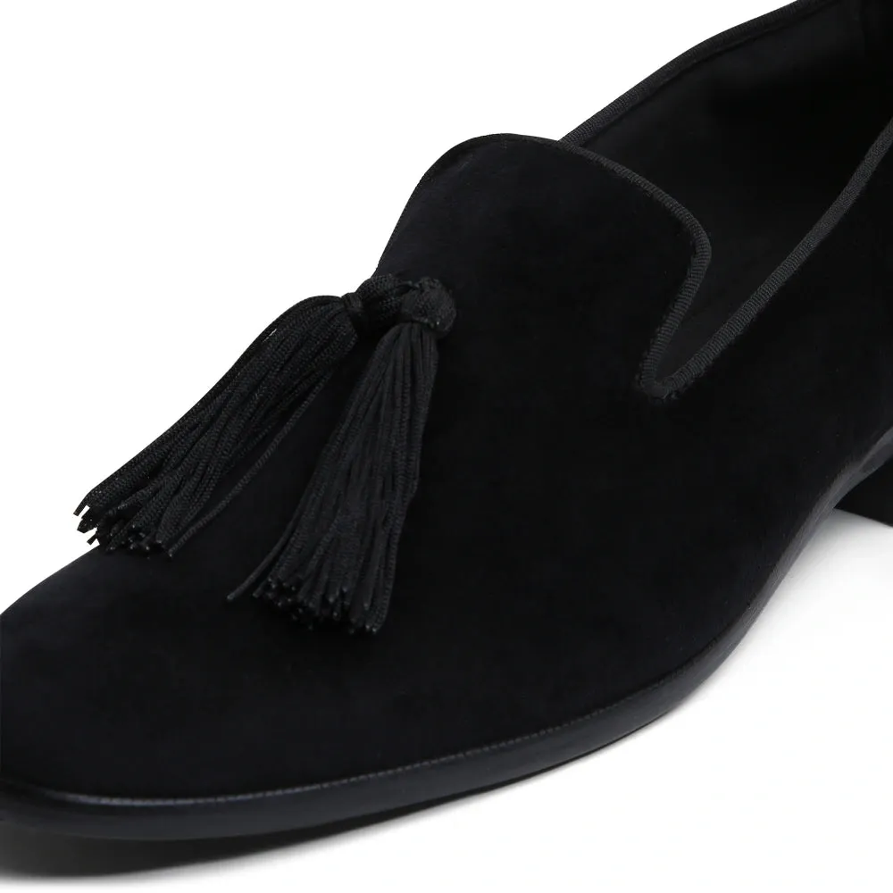 Joma - Black Velvet Tassel Slip-On