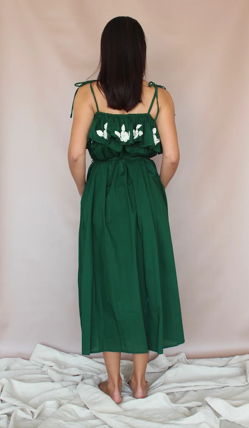 Kauai Emb Dress - Wheat Grass shot