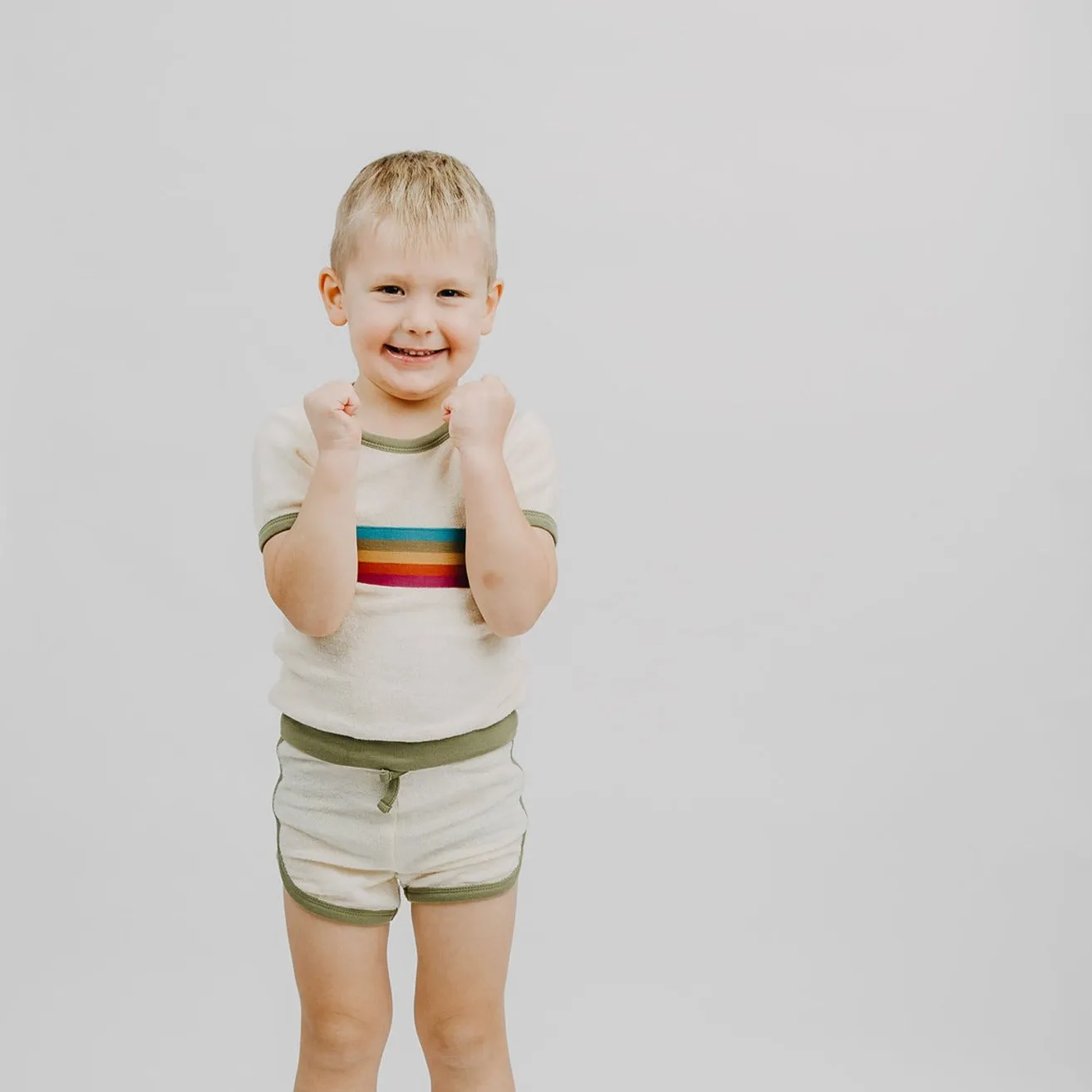 Kids' Organic Terry Cloth Track Shorts