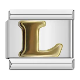 Letter L in Gold, on Silver