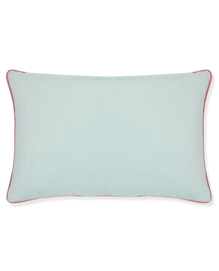 Lilium Embroidered Duck Egg Cushion