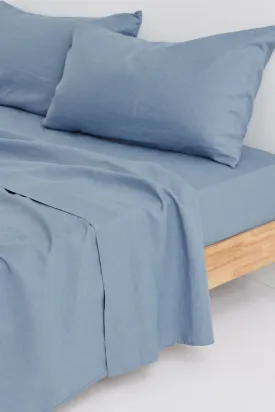 Linen Flat Sheet Ocean