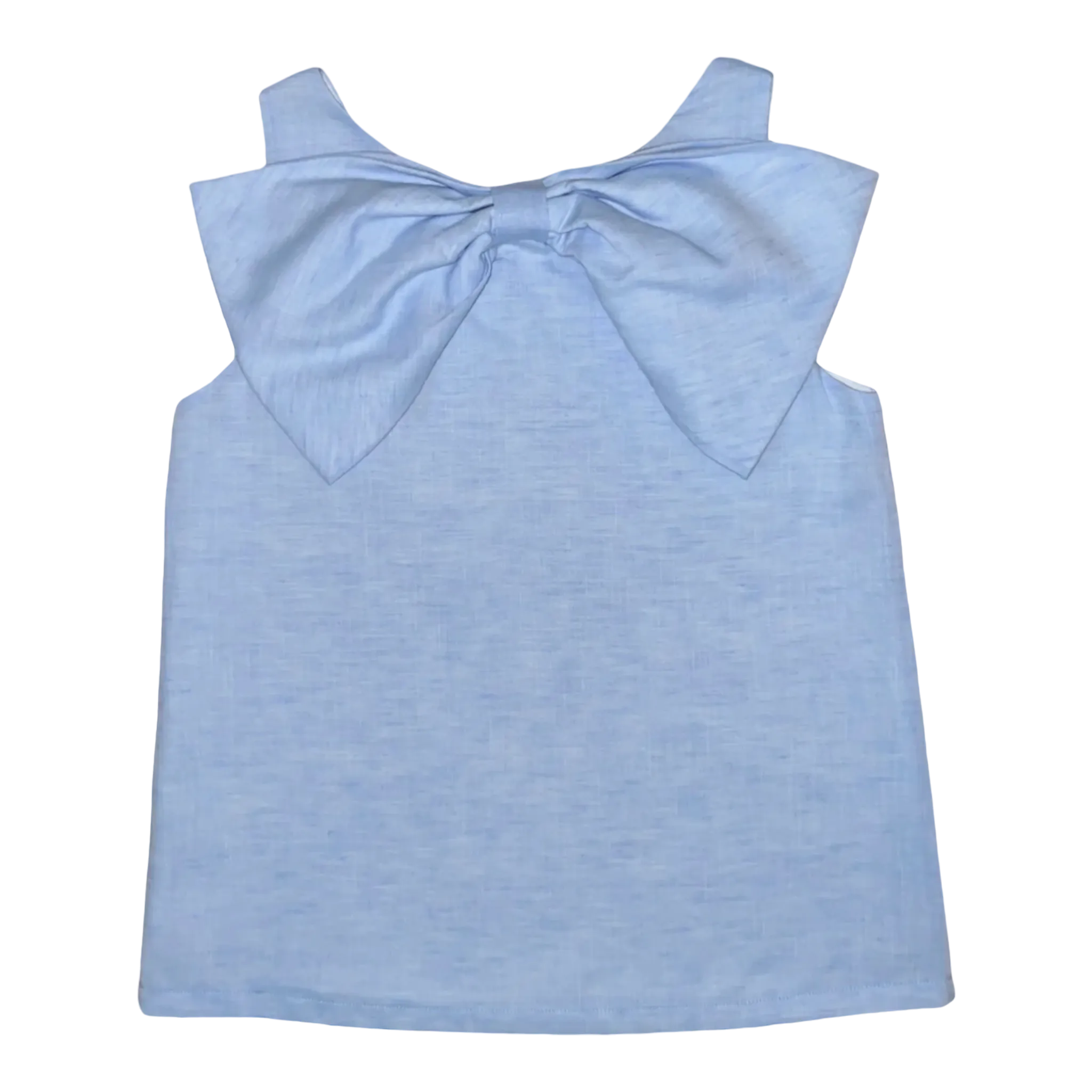 Lolli Bow Back Top – Bluffton Blue Linen