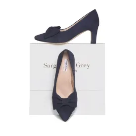 Lori Extra-Wide Fit Court Shoe – Navy Suede