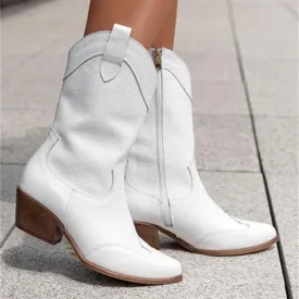 Low-top New Ethnic Style Women's Mid Heel Boots