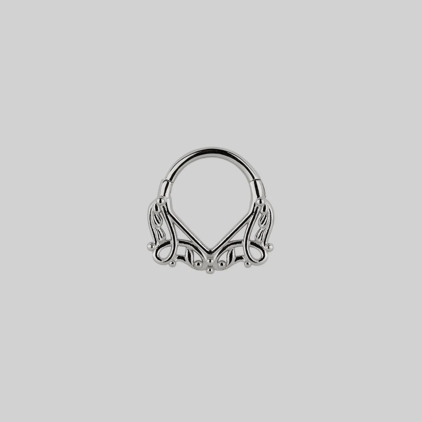 MAIDEN. Lace Septum Clicker Ring - Silver