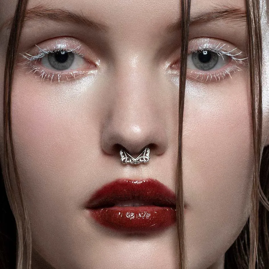 MAIDEN. Lace Septum Clicker Ring - Silver