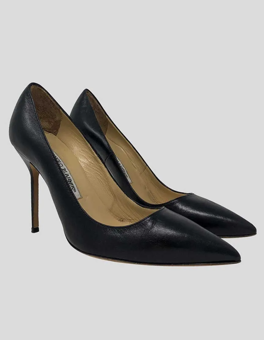 Manolo Blahnik Black Leather Pumps - 36.5 IT | 6.5 US