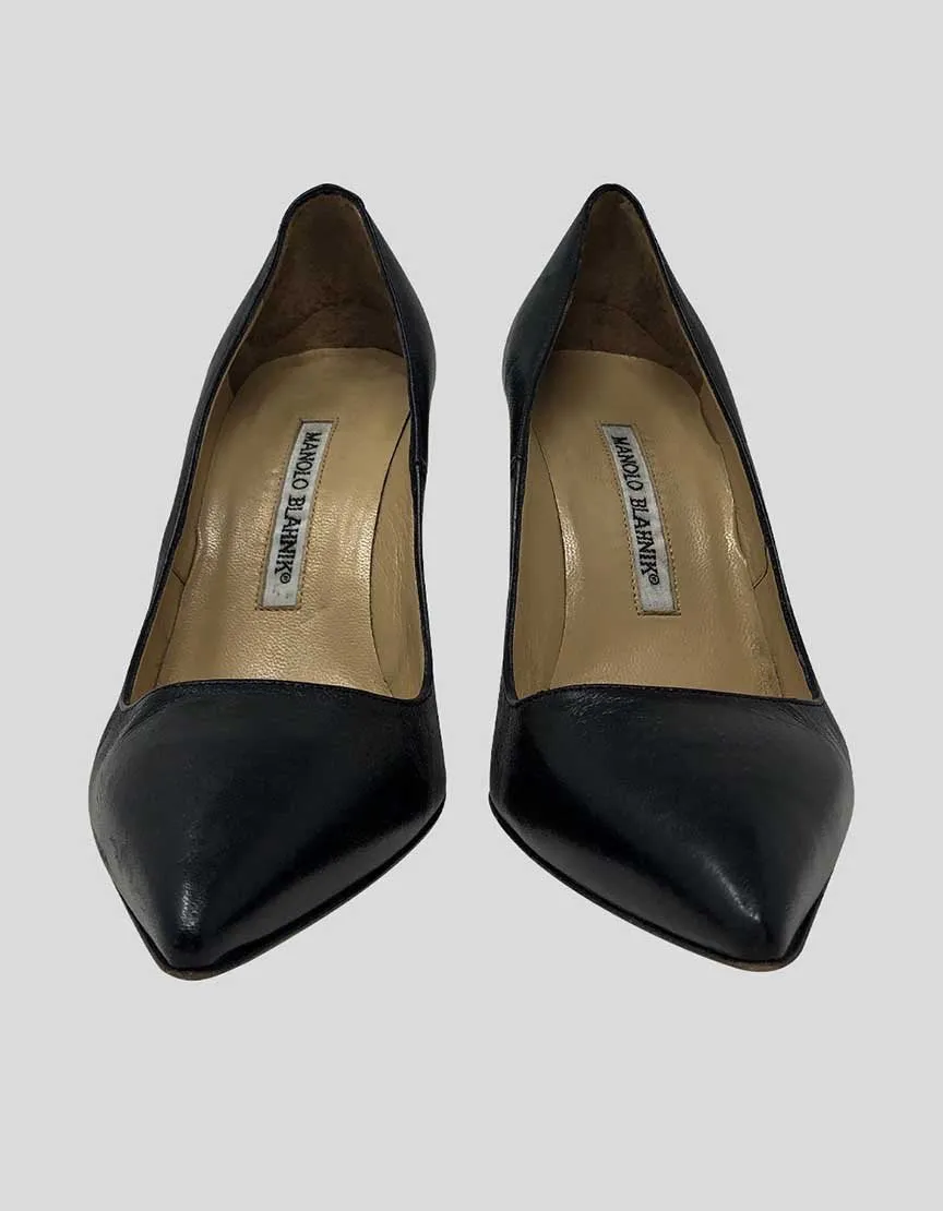 Manolo Blahnik Black Leather Pumps - 36.5 IT | 6.5 US