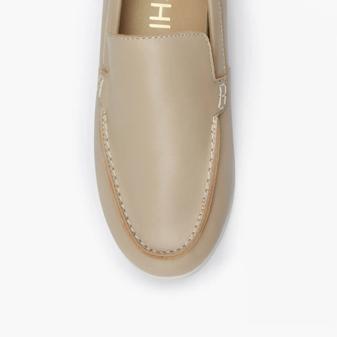 *MANON - beige leather loafers