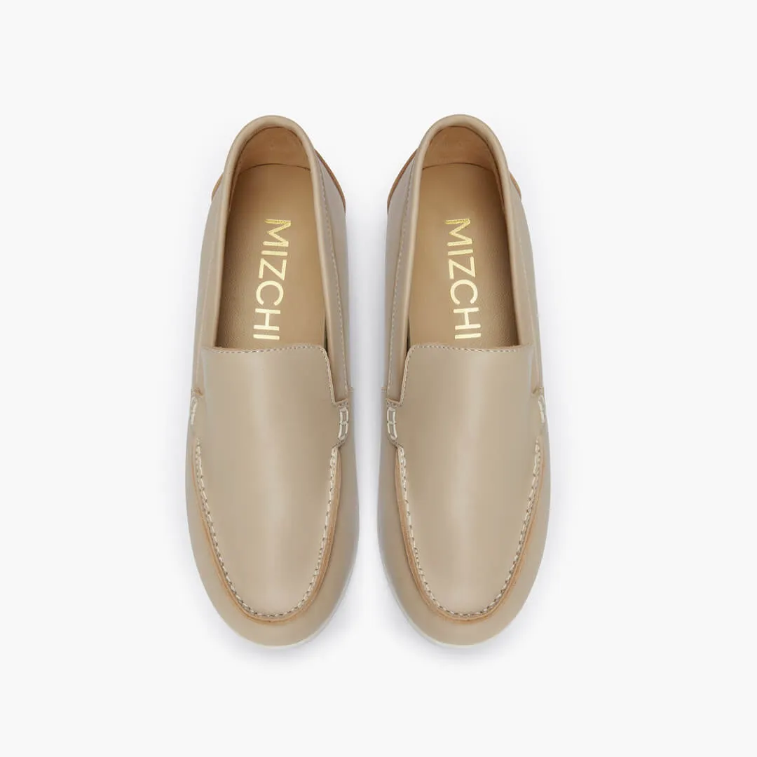 *MANON - beige leather loafers