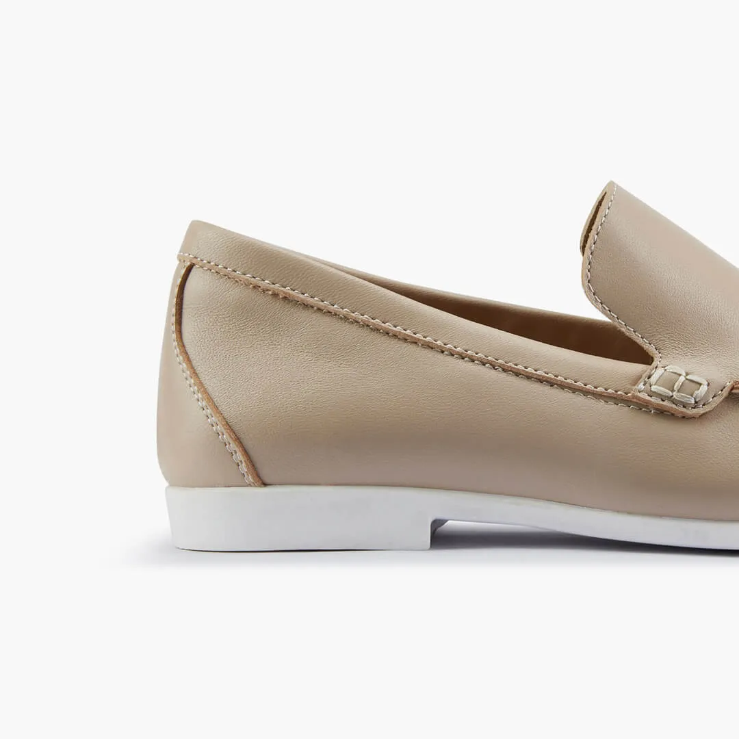 *MANON - beige leather loafers