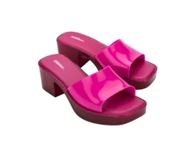 Melissa Shape AD Pink Block Heel Slides