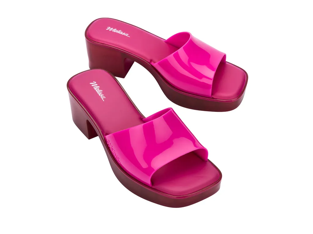 Melissa Shape AD Pink Block Heel Slides