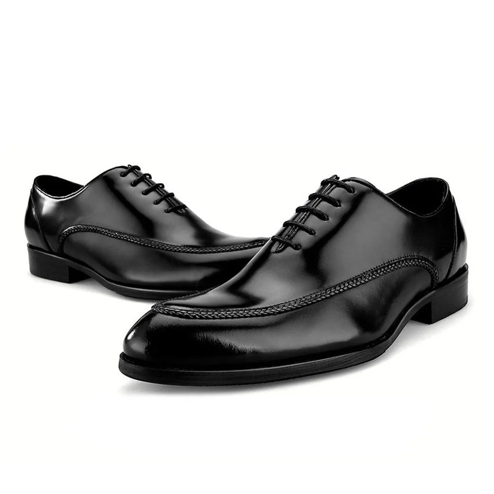 Men 3CM Heel Lace Up Low Top Dress Shoes