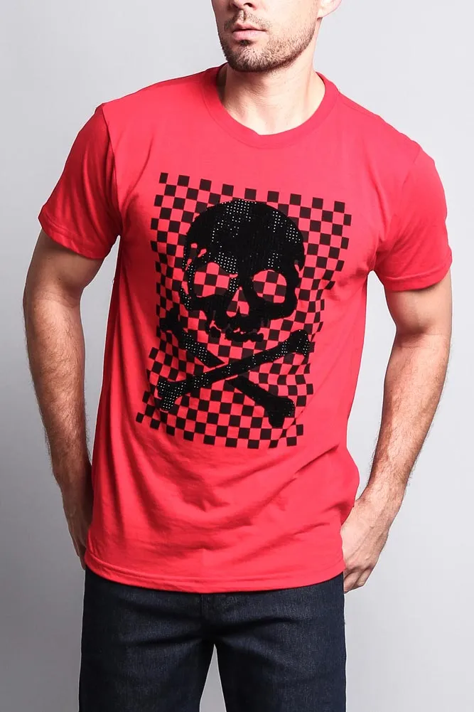 Men's Checkered Skull T Shirt